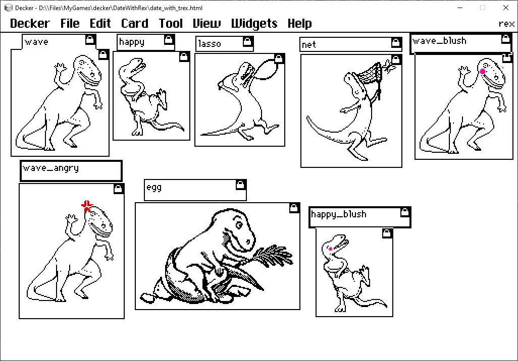 Character sheet for Rex